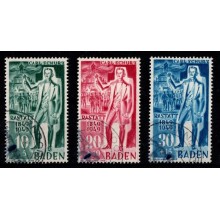 Karl Schurz Mindeudgave - Komplet sæt - Fransk Zone. Baden - Stemplet.